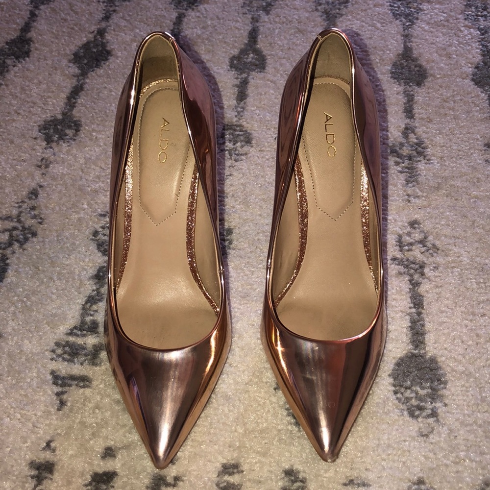 ALDO stilettos size 8 rose gold